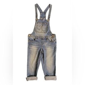 Blu Spice Denim Overalls Adjustable, Distressed Ankle Length Hipster Girls Sz 12